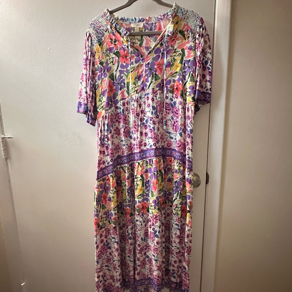 Umgee floral silky flowy dress